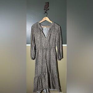 a new day Black and White Leopard Long Sleeve Dress